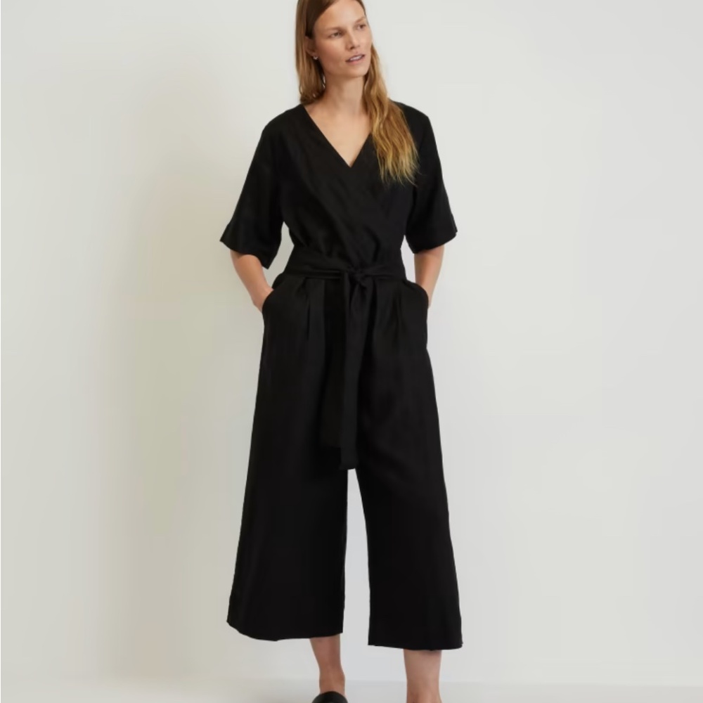 The Linen Cross-Front Jumpsuit XS